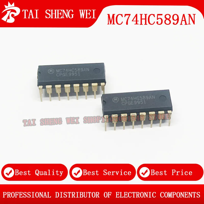 

10PCS The new MC74HC589AN DIP-16, 74HC589 New 8-bit serial or parallel input serial output shift registers