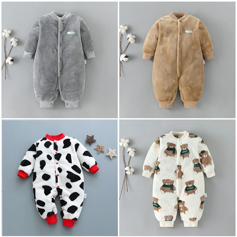 

Newborn Baby Spring Winter Clothes Infant Jacket for Girls Jumpsuit for Boys Soft Flannel Bebe Romper Baby Clothes 0-18 Month