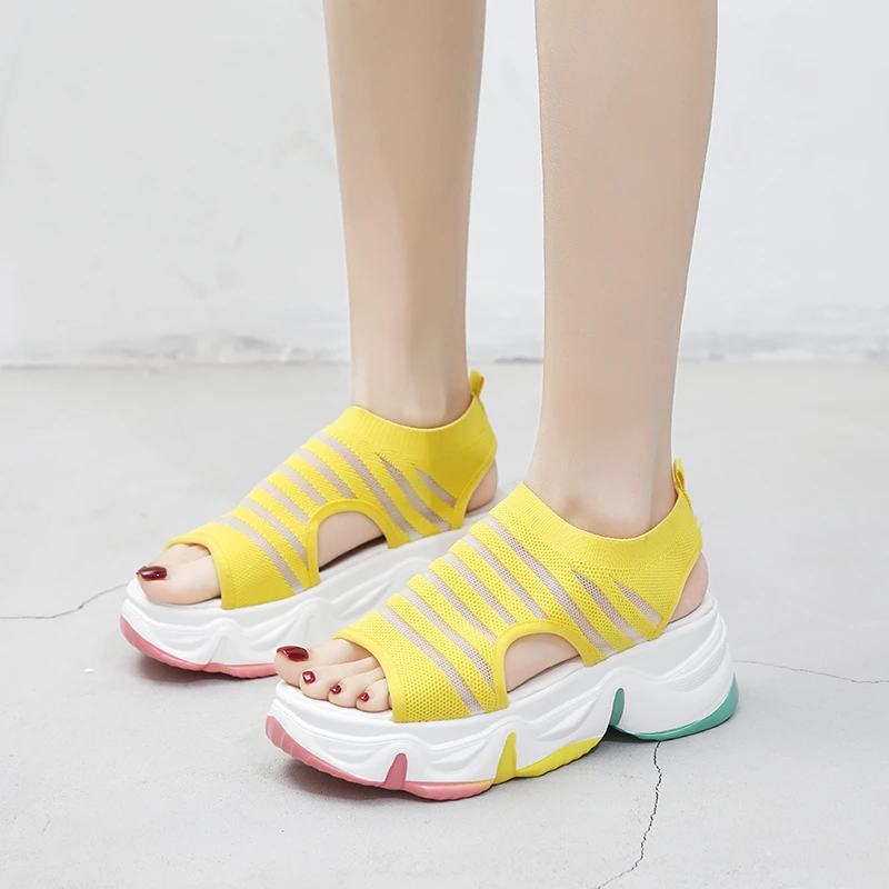 

Sports Sandals Shoes for Women Solid Color High Platform Women Shoes sandalias de mujer verano 2023 Heeled sandalias for Women