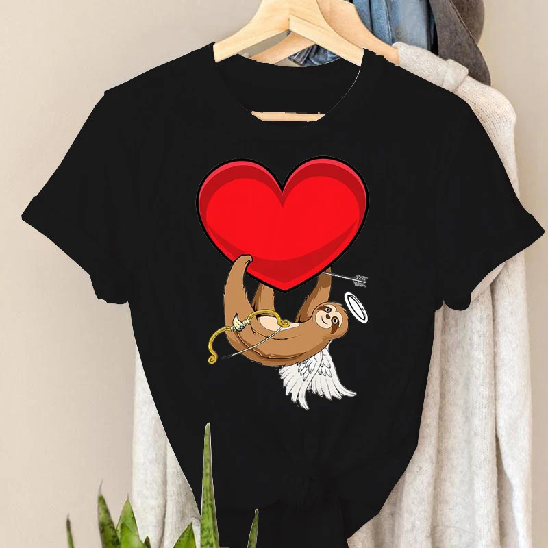 

Женская футболка 2022, женские модные трендовые футболки с принтом, стильная забавная футболка с коротким рукавом и графическим принтом лени...