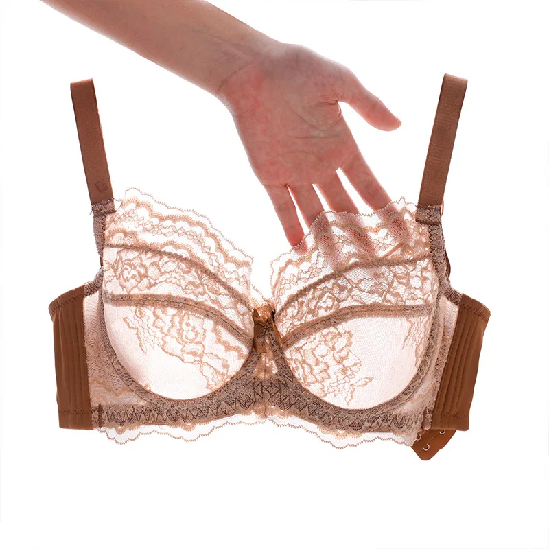 

Women Lace transparent Bra Plus Size Sexy Bralette Wireless Lightly Thin Top Lingerie