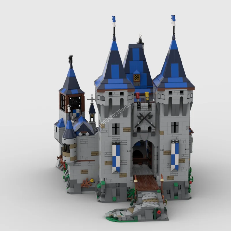 4421 шт. Moc средневековый черный сокол замок орла модульная архитектура дом