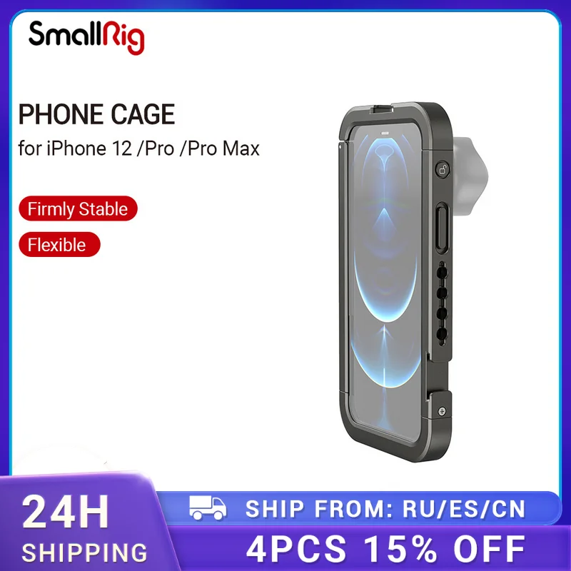 

Клетка для смартфонов SmallRig Pro, портативная клетка для смартфонов iPhone 12 /Pro Max, Vlog 3074/3075/3077