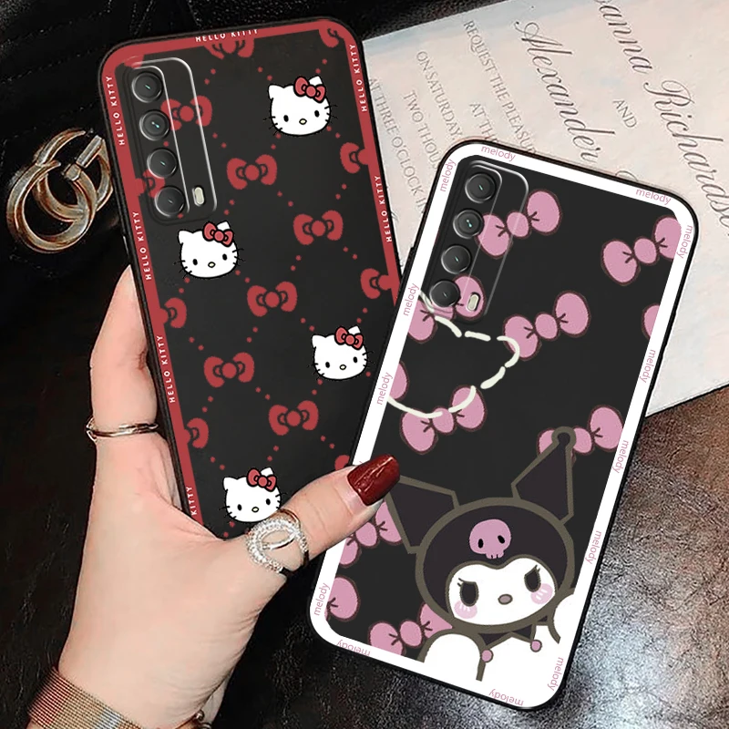 

Cartoon Hello Kitty Kuromi TAKARA TOMY Phone Case For Huawei P Smart Z 2019 2020 2021 P40 P30 P20 P10 Lite 5G Liquid Silicon