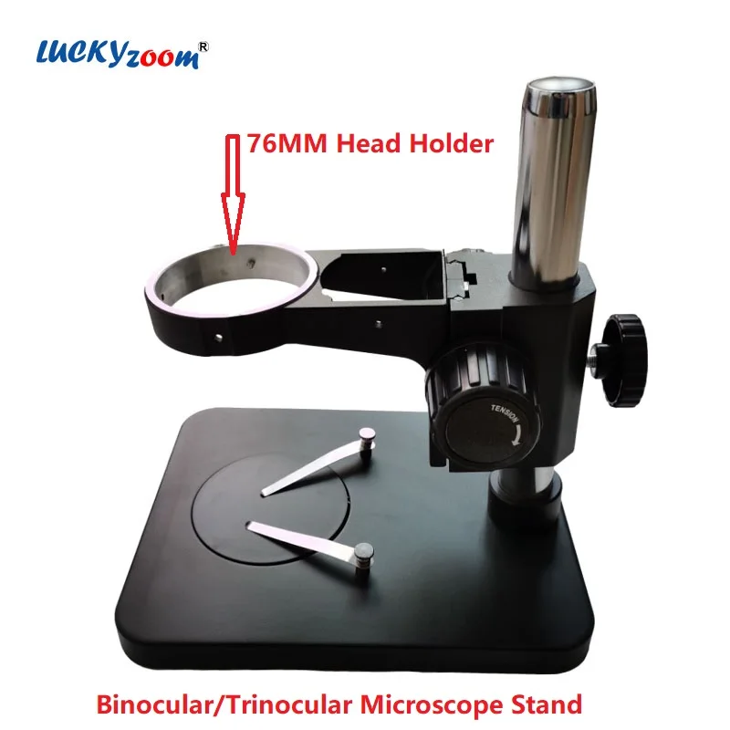 

Black Trinocular Microscope Stand Professional Adjustable 76mm Head Holder 32MM Pillar Binocular Microscopio Bracket Support