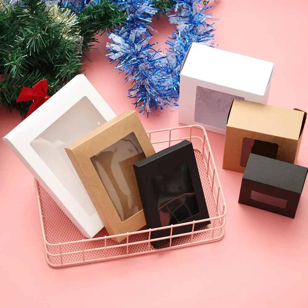 Gift Box Diy Candy Wrapping Bag Cake Package Clear Pvc Window Box Party Supply Wedding Favors