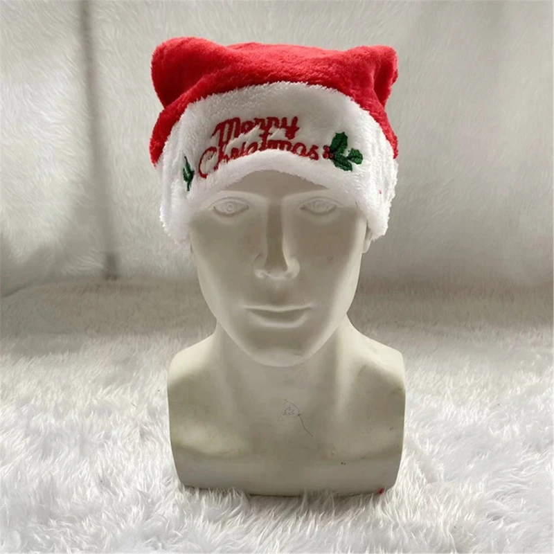 

Plush Santa Hat Christmas Party Hat Plush Christmas Hat Navidads Props New Year