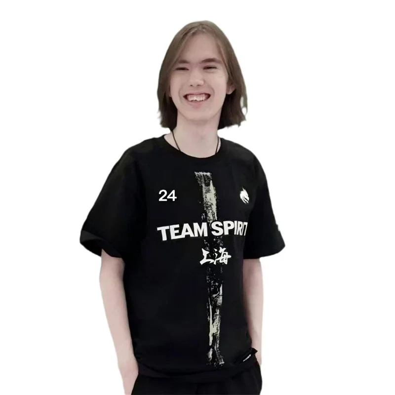 Футболка CS2 Shanghai Major Team Spirit для мужчин верхняя одежда футболка одного игрока Donk