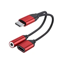 2 in 1 portable headphone adapter charger plug and play audio usb type c to 3 5mm listen music aux professional multifunctional