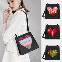 shoulder crossbody of women small square bags love series pattern designer commute tote messenger bag shopping purse handbag