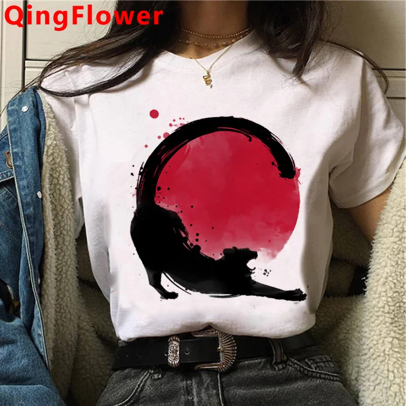 

Cat Tee women funny Tee girl Japanese designer clothing