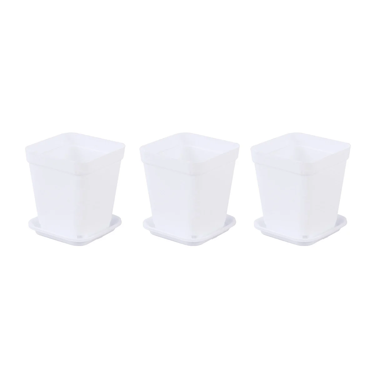 

6 Pcs Small Square Basin Outdoor Plants Decorative Plastic Flower Pots Flowerpot