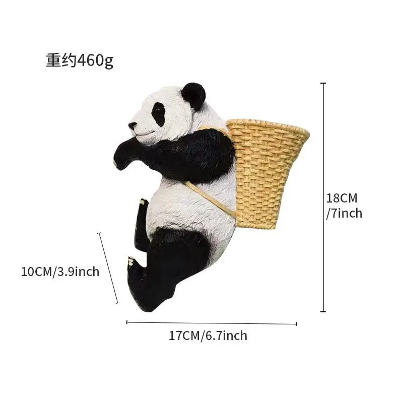 

Panda Figurine Handpainted Creative Novelty Art Crafts Garden Sculpture for Lawn Backyard Balcony Landscaping Housewarming Gift