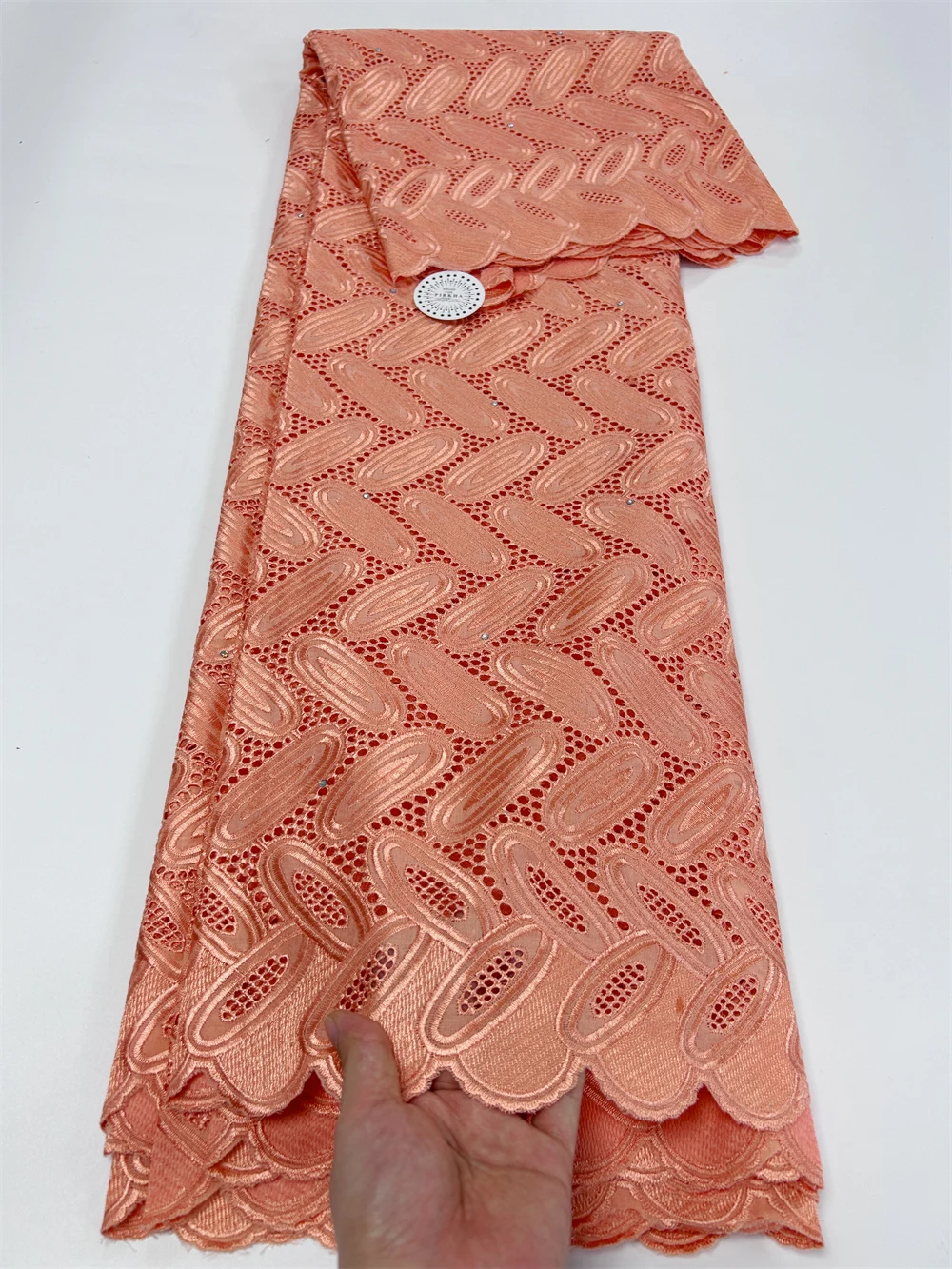 5 ярдов 2025 г. высококачественная африканская кружевная ткань 100% хлопок