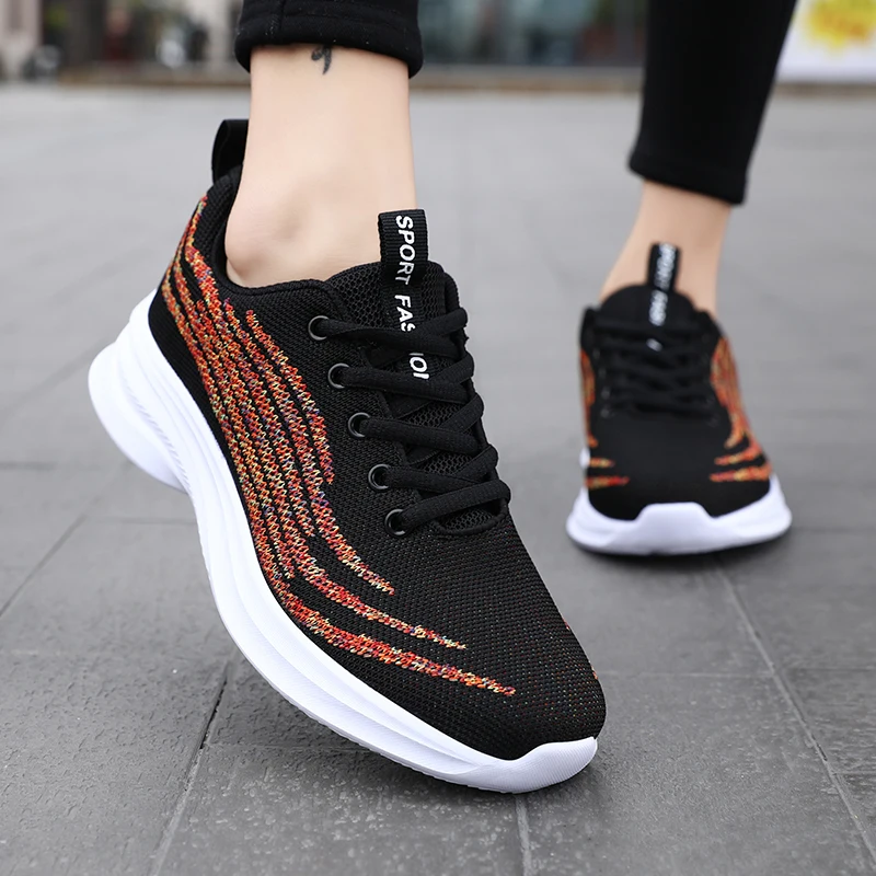 Women Tennis Shoes Comfortable Walking Shoes Lace Up Anti Skid Outdoor Sports Casual Sneakers