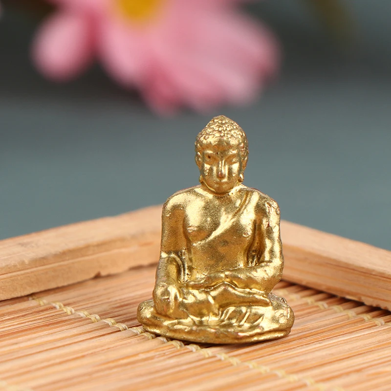 

1pc Miniature Alloy Gold Miniature Buddha Statue Sculpture Buddhism Sculpture Angels Sculpture Statue 1/12 Dollhouse Home Decor