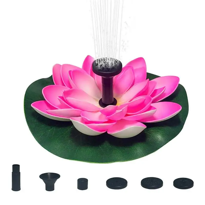 

2.5W Solar Power Pump Water Lily Bird Bath Fountain Artificial Floating Lotus Flowers Brushless Pumps Fish Pond Garden Decor