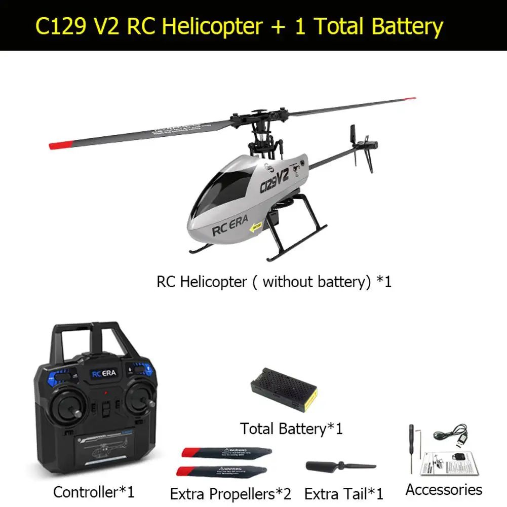 

C129v2 Rc Helicopter 2.4ghz Pro Single Paddle Without Ailerons Remote Control Aircraft Toys For Boys Gifts