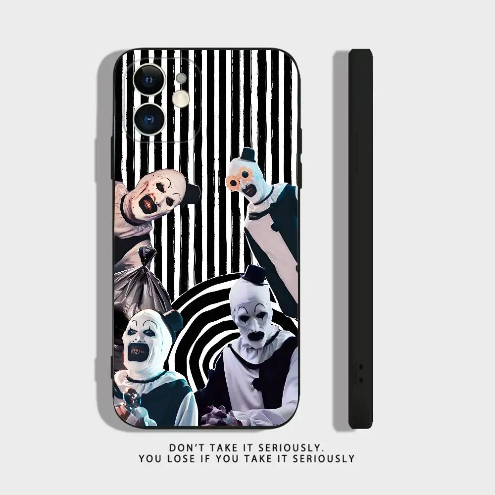 Фото Чехол для телефона Art the Clown Horror T-Terrifier для iPhone 17,16,15,14,13,12,11,XR,Pro,XS,Max,XR,Plus,мини-силиконовый черный противоударный чехол №2