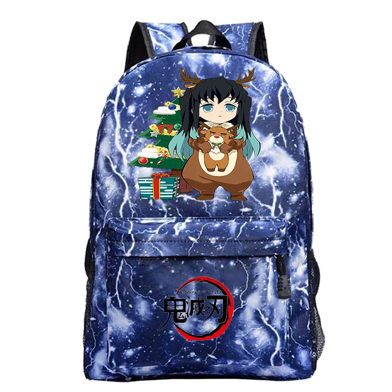 

Cartoon Demon Slayer School Bag Boys Girl Holiday Christmas Gifts Mochila Tomioka Giyuu Manga Backpack Outdoor Traveling Bagpack