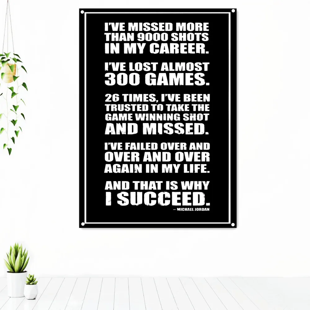 

Success Inspirational Slogan Tapestry Vintage Decorative Banners Flag Uplifting Poster Wall Art Classroom Office Home Decoration