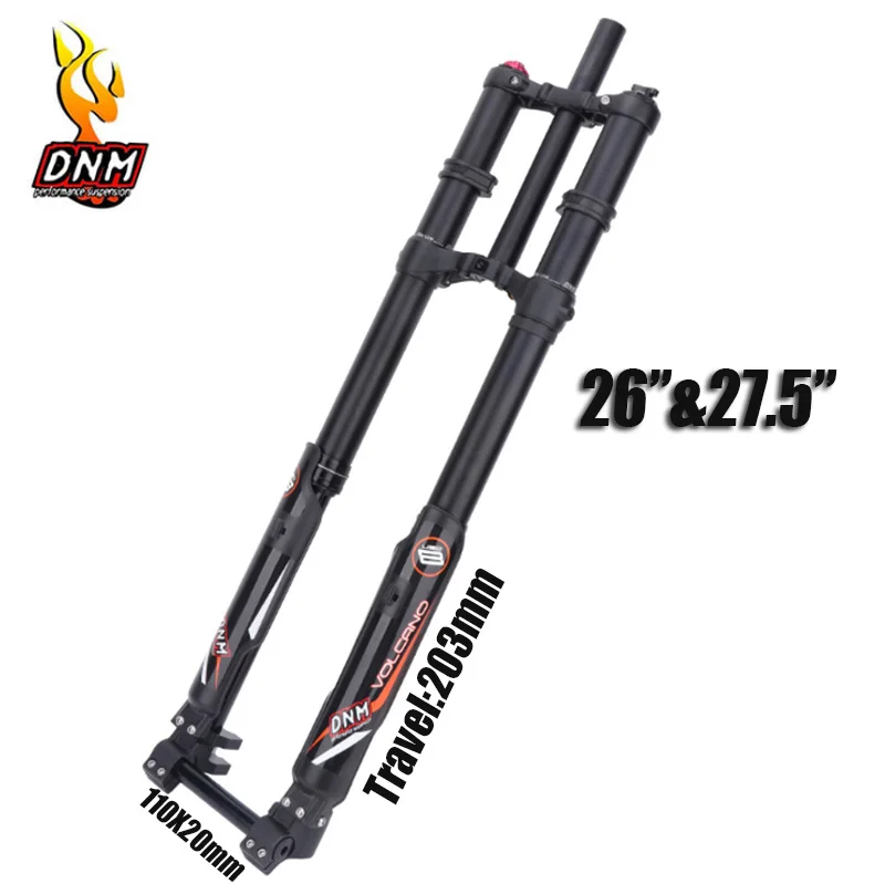 Bike Double Shoulder Fork DNM E-Bike Inverted DH FR 110X20mm Boost Air Suspension 26 27.5 InchTravel 200mm  Downhill Durable