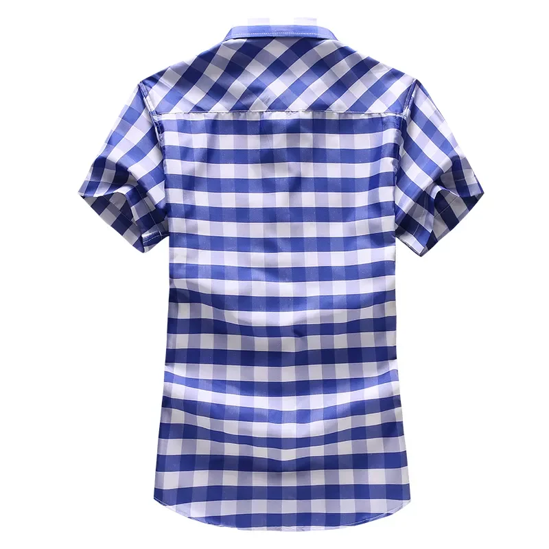 New2022 men's casual classic Plaid Short Sleeve Shirt 2022 New Arrival Mens Plus size Shirts 5XL 6XL 7XL