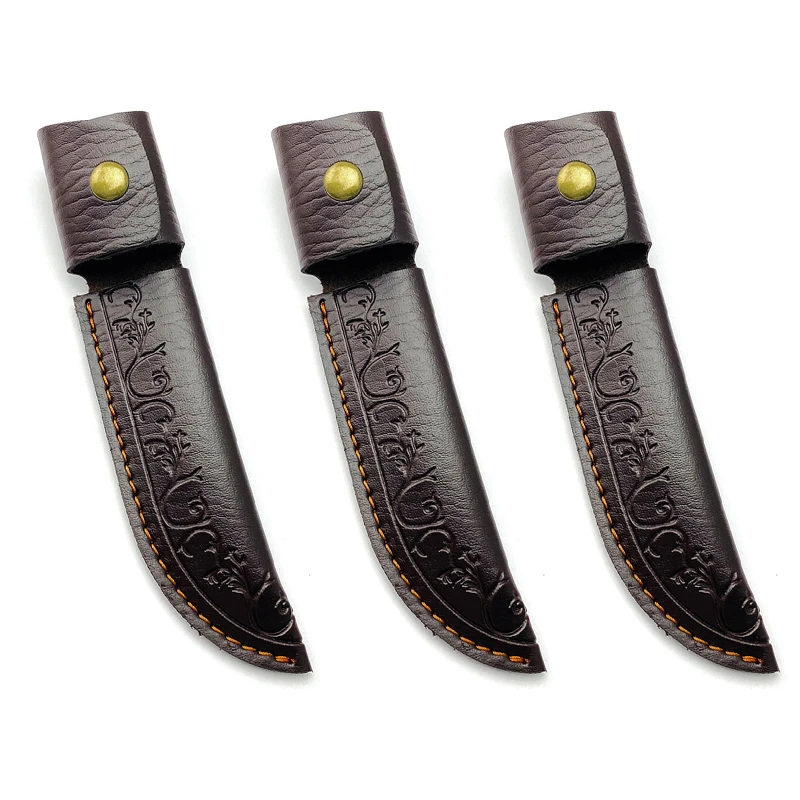 

3pcs/lot PU Leather Material Small Straight Knife Sheath Scabbard Fixed Blade Cover Bag Holders With Buckle Case Pants