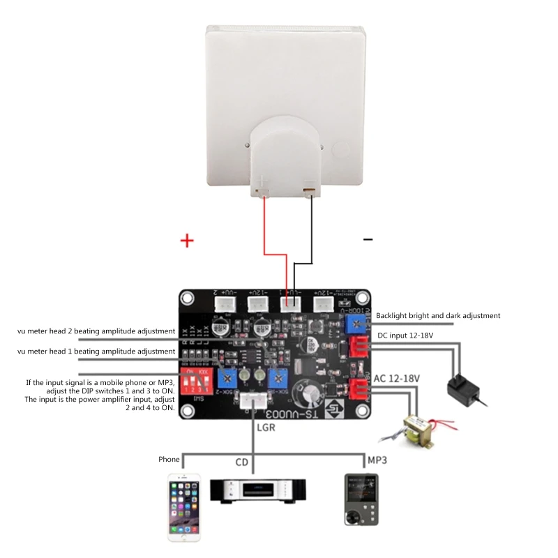 Модернизированный измеритель уровня VU 500 мкА указатель цифровой ламповый