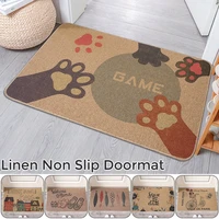 linen rubber floor hallway entrance doormat bedside rug sisal door mat living room carpets kitchen bathroom non slip mat