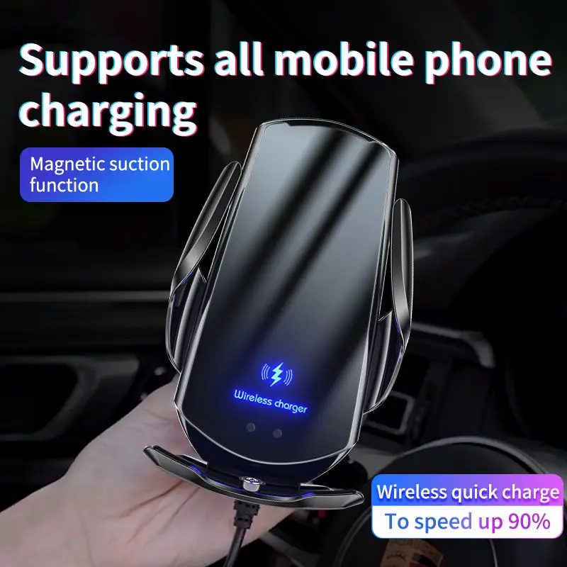 Фото Автомобильное зарядное устройство 15 Вт Qi для iphone 13 Pro Max 11 12 14 Pro Max Xiaomi Samsung, Индукционная Беспроводная зарядка №5