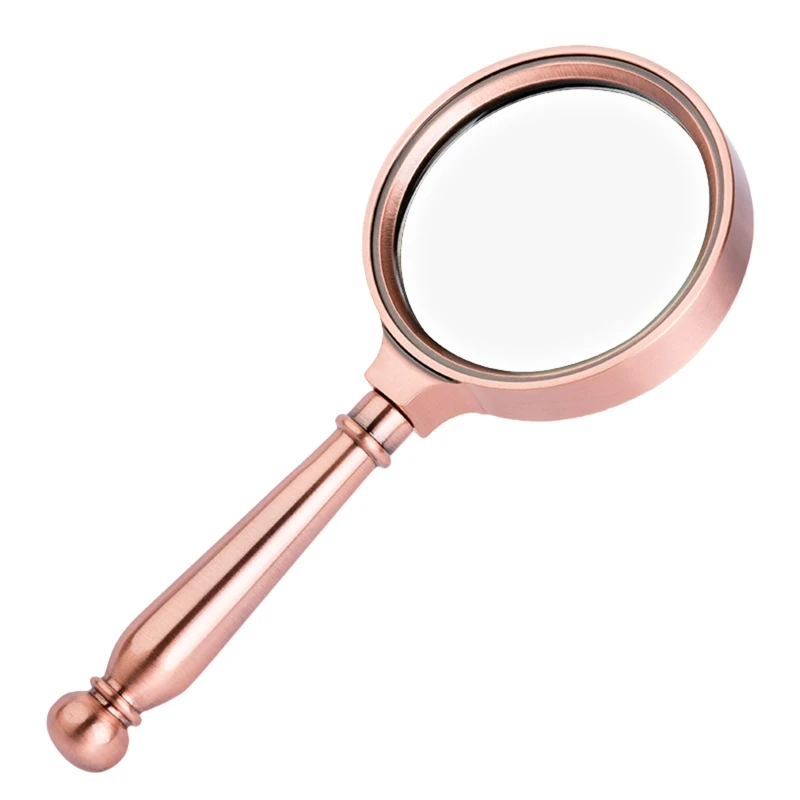 

Ручная Лупа с металлической ручкой, бронзовое увеличительное стекло для чтения карт, газет, документов, ярлыков, бижутерия в подарок, 10 шт.