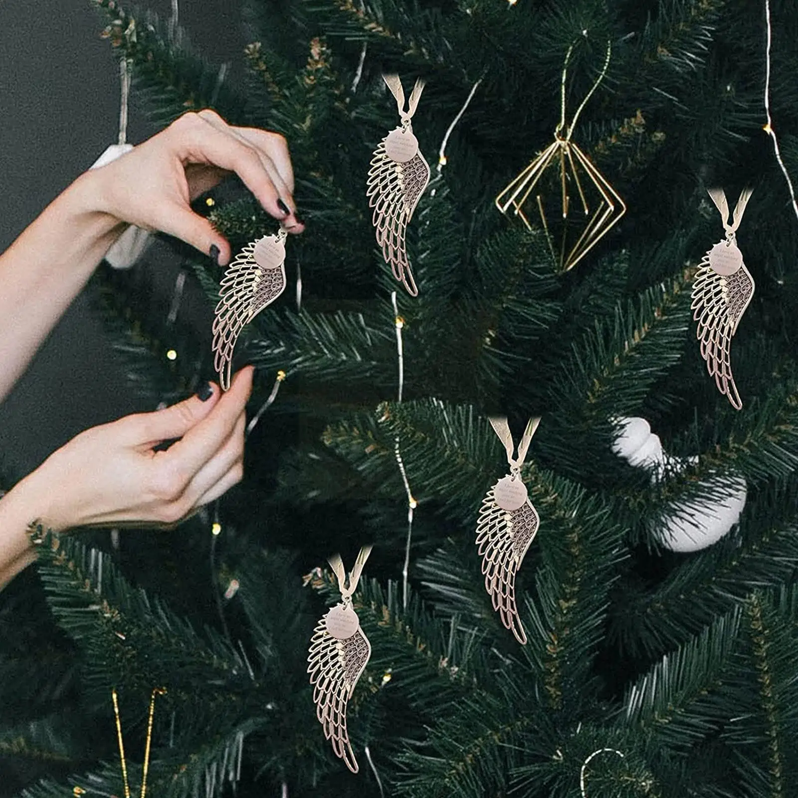 

Семейный памятный подвесной кулон в виде крыла ангела, мое сердце, небесное украшение в подарок, это дерево, сувенирное украшение для дома н...