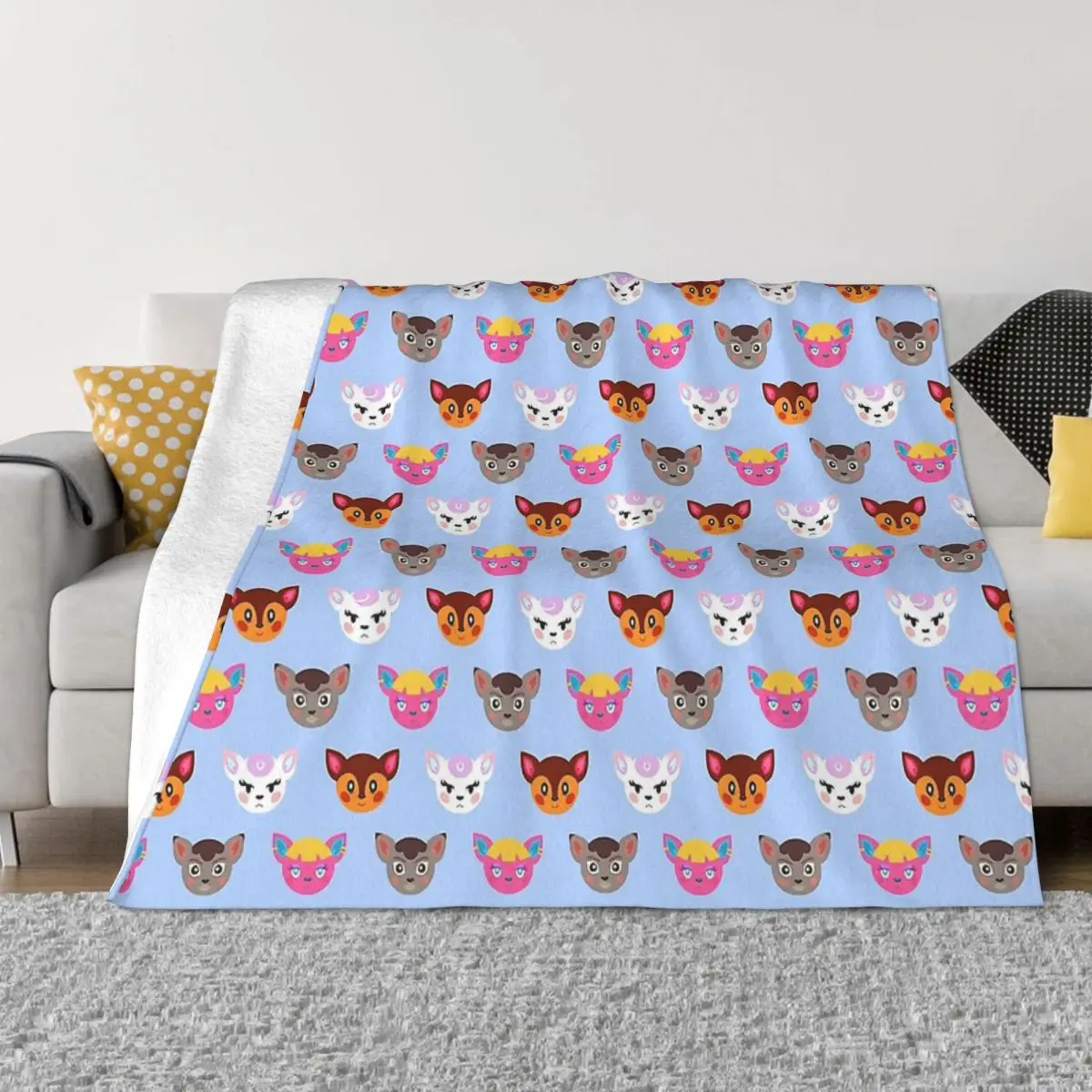 

Animal Crossing New Horizons Blanket Flannel Deer Gal Pals Pattern Cozy Soft FLeece Bedspread