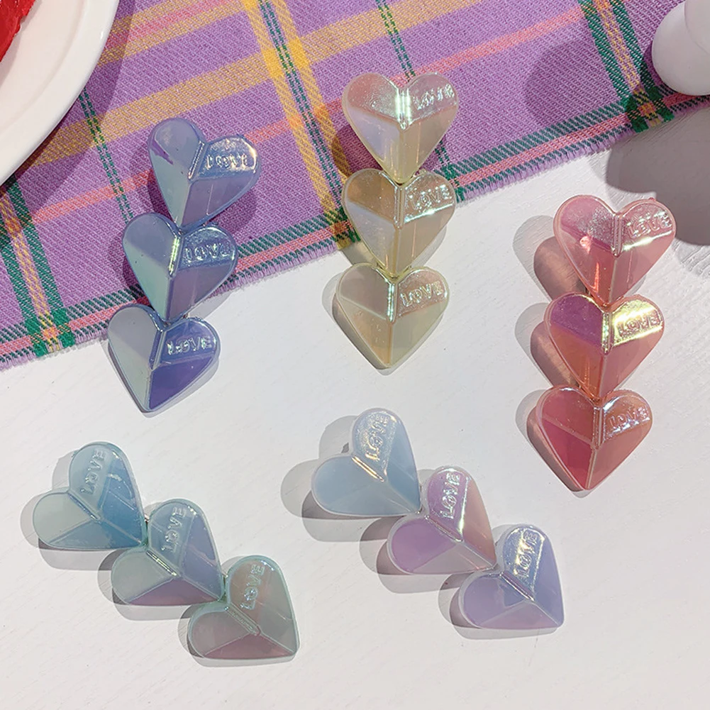 

2022 Hair Clip Elegant Heart Barrette For Women New Fashion Acrylic Girls Sweet Hairpins Shiny Barrettes Hair Accessories Gift