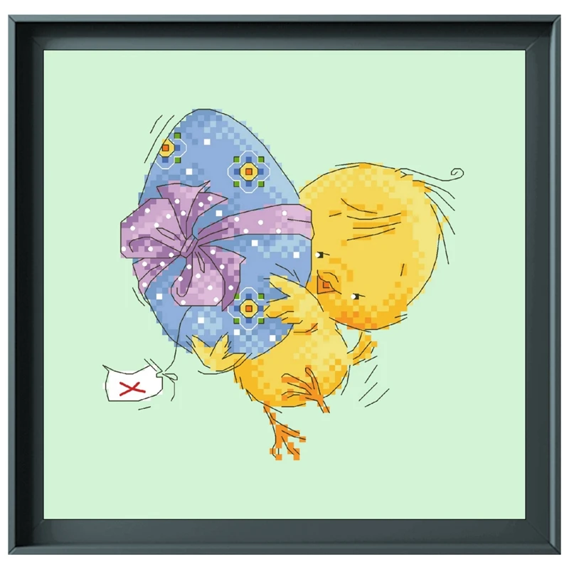 

Easter eggs A cross stitch kit small pattern package 18ct 14ct 11ct light green cotton thread embroidery DIY handmade needlework