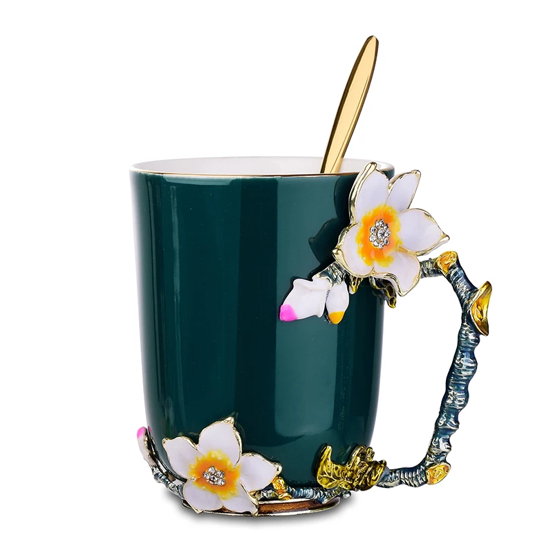 

Домашнее украшение, цветные эмалированные керамические кофейные фотокружки, термостойкая чашка в виде ложки, Офисная посуда для напитков, ...