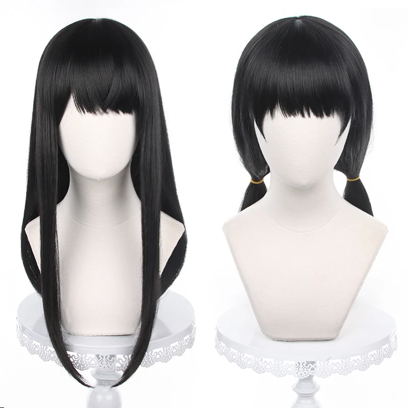 

Anime Chainsaw Man Mitaka Asa Cosplay Wigs Long Black Heat Resistant Role Play Synthetic Hair +Wig Cap