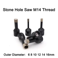 1pc stone hole saw m14 thread outer diameter 6 8 10 12 14 16mm for hard and brittle materials such as all ceramic tiles