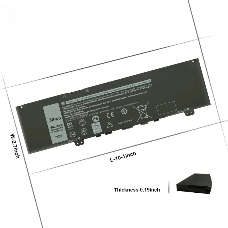 Фото F62G0 Аккумулятор 11,4 В, 3166 мАч, 38 Втч для Dell Inspiron 13 7373 7386 2 в 1 5370 7370 7380 P83G P87G Vostro 5370 P87G P83G P91G №3