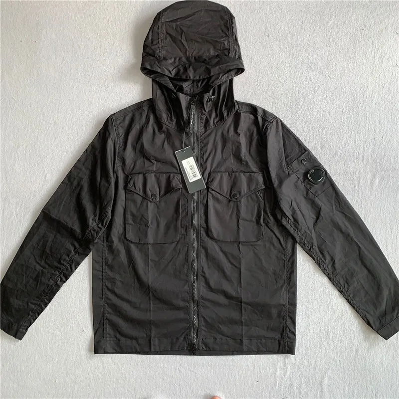 

New Men CP Men's Hooded Coat Zipper Pocket Jacket Long Sleeve Warm Streetwear Windbreaker