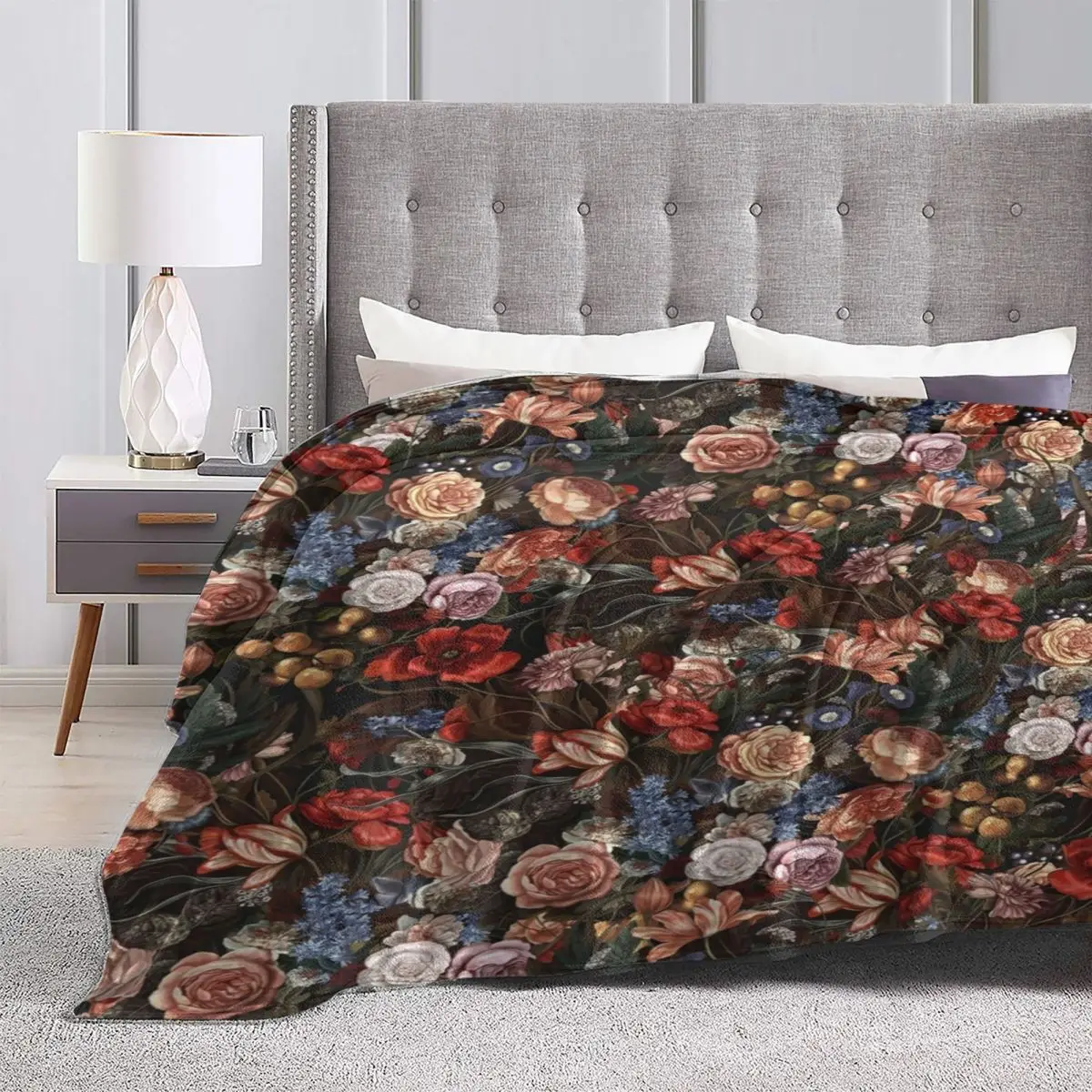 Цветное цветочное одеяло в стиле барокко винтажный цветок романтика дешевое
