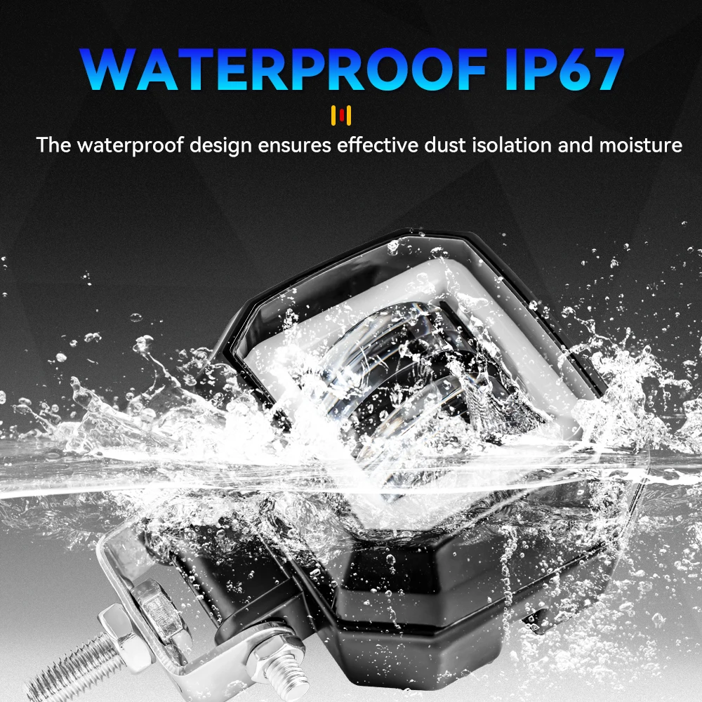 1/2 шт. светодиодные противотуманные фары ангельские глазки квадратные 12-24 В для