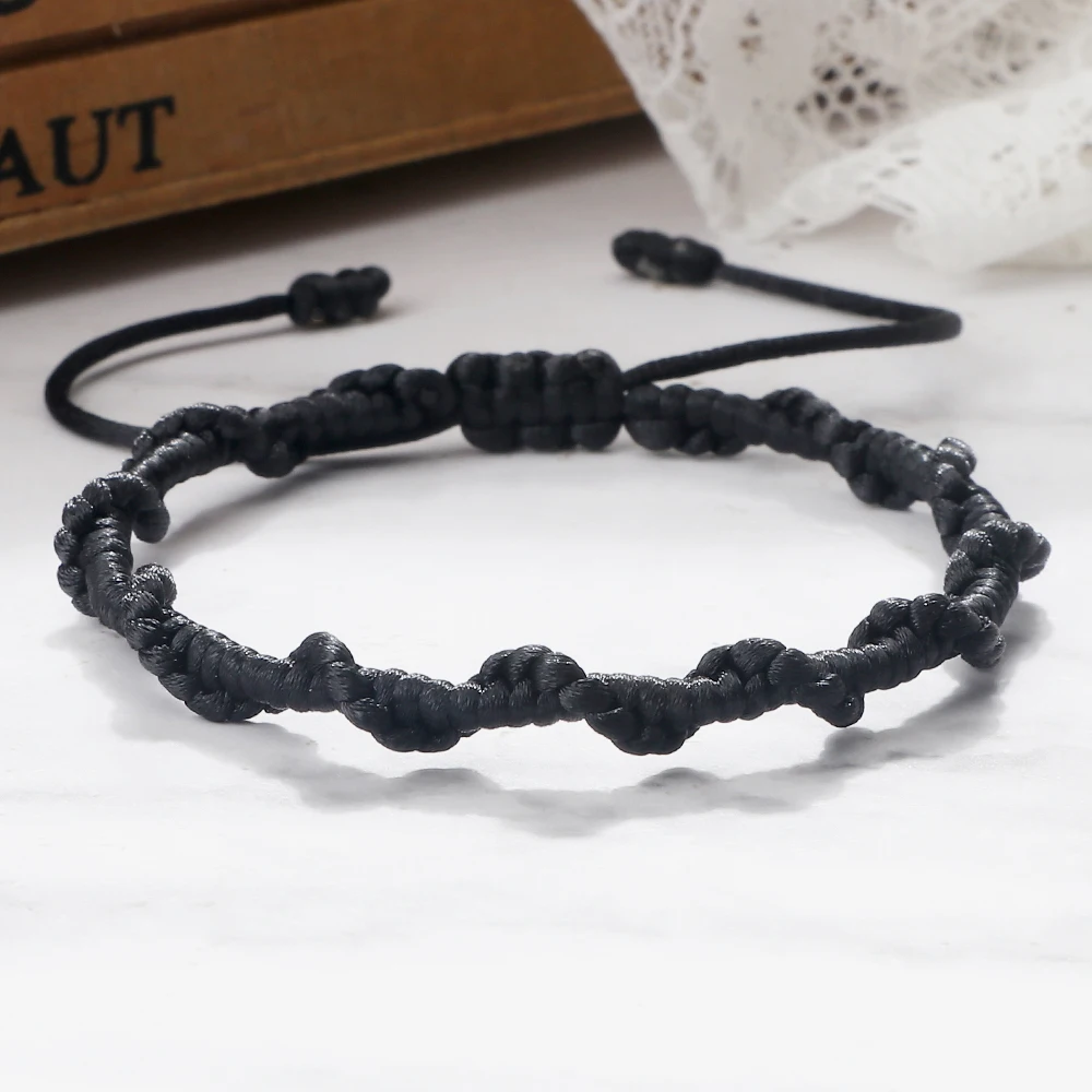 Модные Плетеные веревочные браслеты для женщин/мужчин плетеные регулируемые