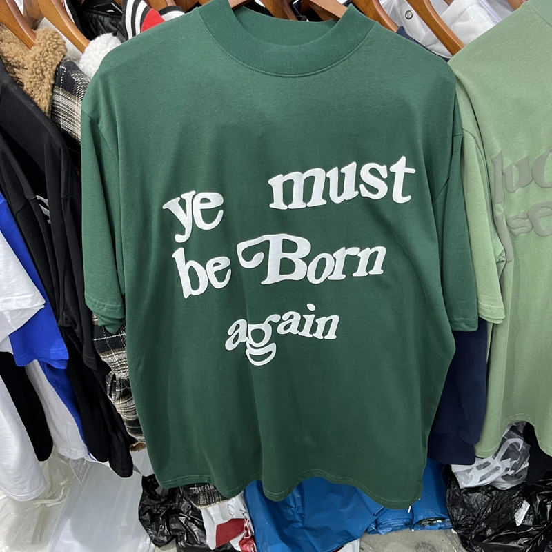 

Kanye West T Shirts Ye Must Be Born Again Top Tee Men Women High Quality 3D Foamed Printed Monogram T-shirt