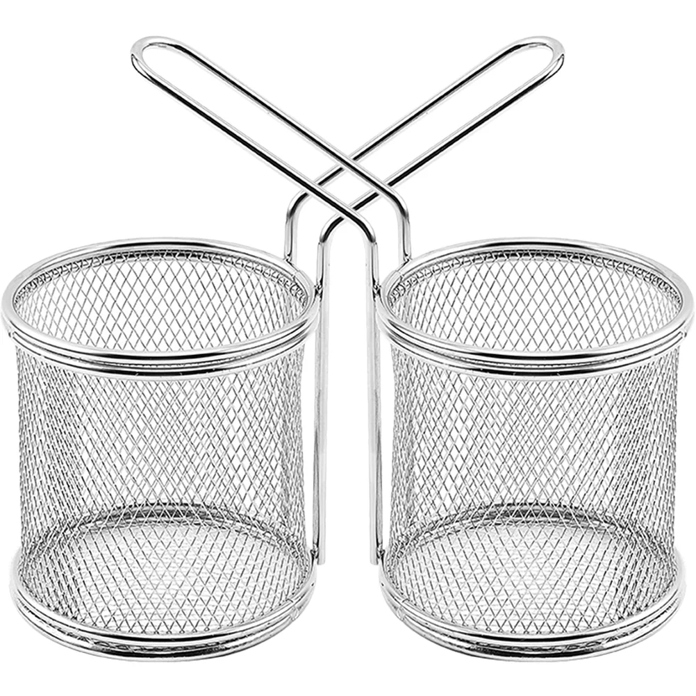 

2Pcs Portable Household Metal French Fries Basket Fry Basket Stainless Steel Fry Basket for Kitchen