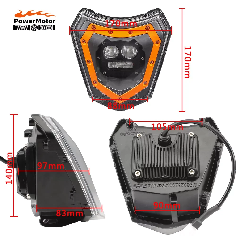 

NEW2023 Motorcycle Headlight LED Wick for KTM EXC XC XCF XCW XCFW SX SXF SXS 2022 Headlights Auxiliary Enduro Motocross Wholesa