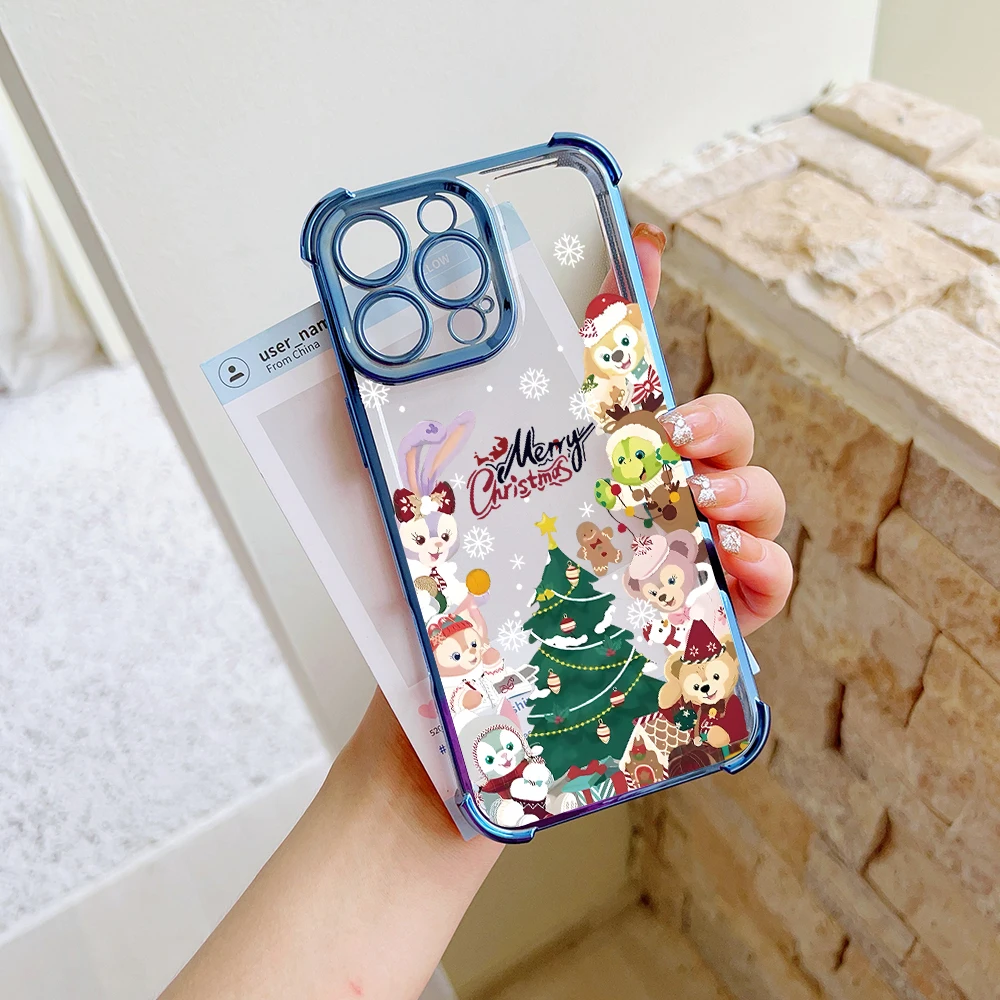 Christmas Cute Animals Plating Case For Infinix Hot 40i 30 30i 10s 9 Play Smart 8 7 Note 40 Spark Go Shockproof Anti-Fall Cover