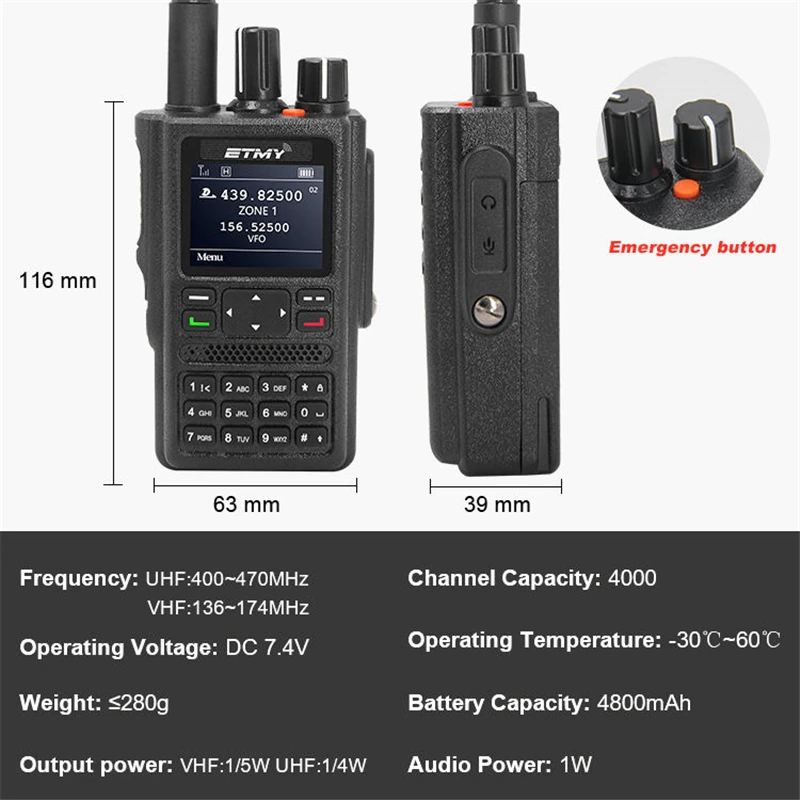 Amateur Dmr Vhf Uhf Dual Band Aprs Ham Radio Professional Gps Walky Talky Digital Two Way Radio Long Range Walkie Talkie Outdoor