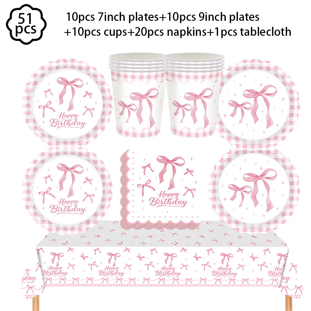 Многоразовые розовые соломинки с бантом XMSJ  для детского праздника